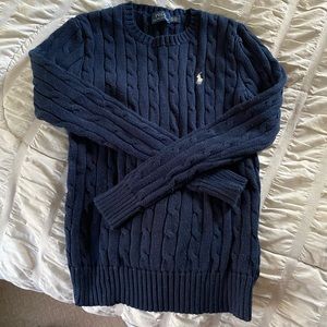 Navy Ralph Lauren Polo Cable Knit Sweater